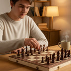 Wooden Chess Set | Magnetic Foldable Travel Board