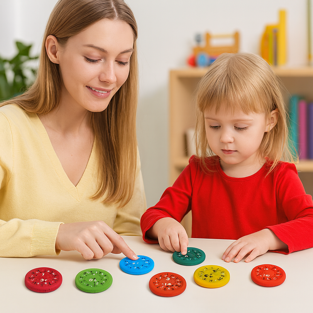Educational Math Fidget Spinners | Colorful Learning Discs Set