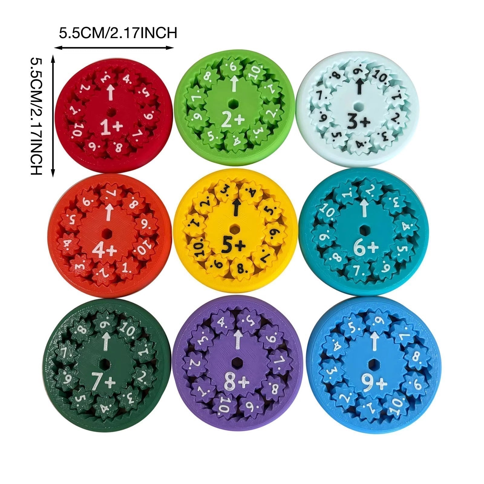 Educational Math Fidget Spinners | Colorful Learning Discs Set