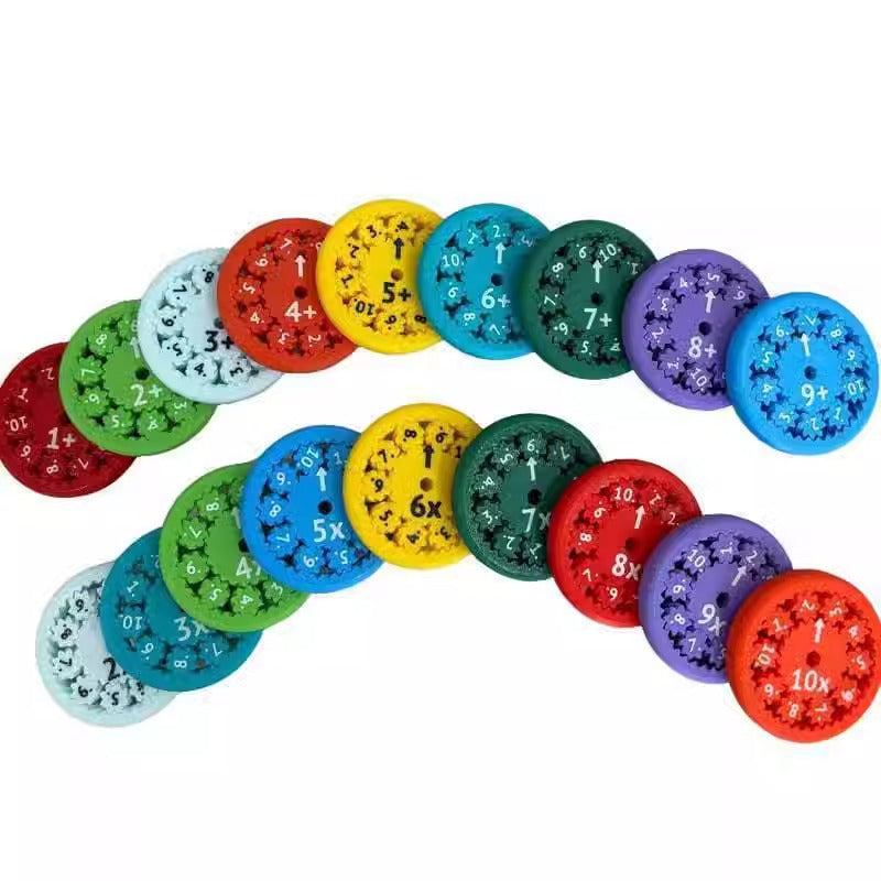 Educational Math Fidget Spinners | Colorful Learning Discs Set