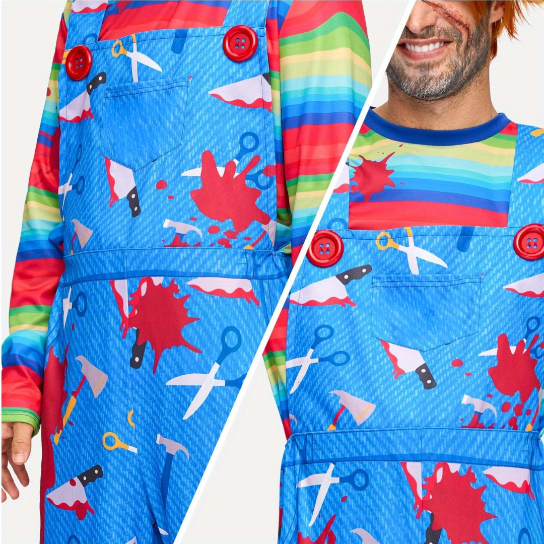 Halloween Horror Costume | Striped Jumper With Bloody Pattern