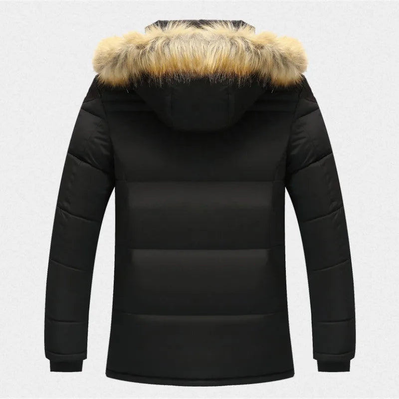 Men's Winter Puffer Coat | Fur Hood Insulated Design