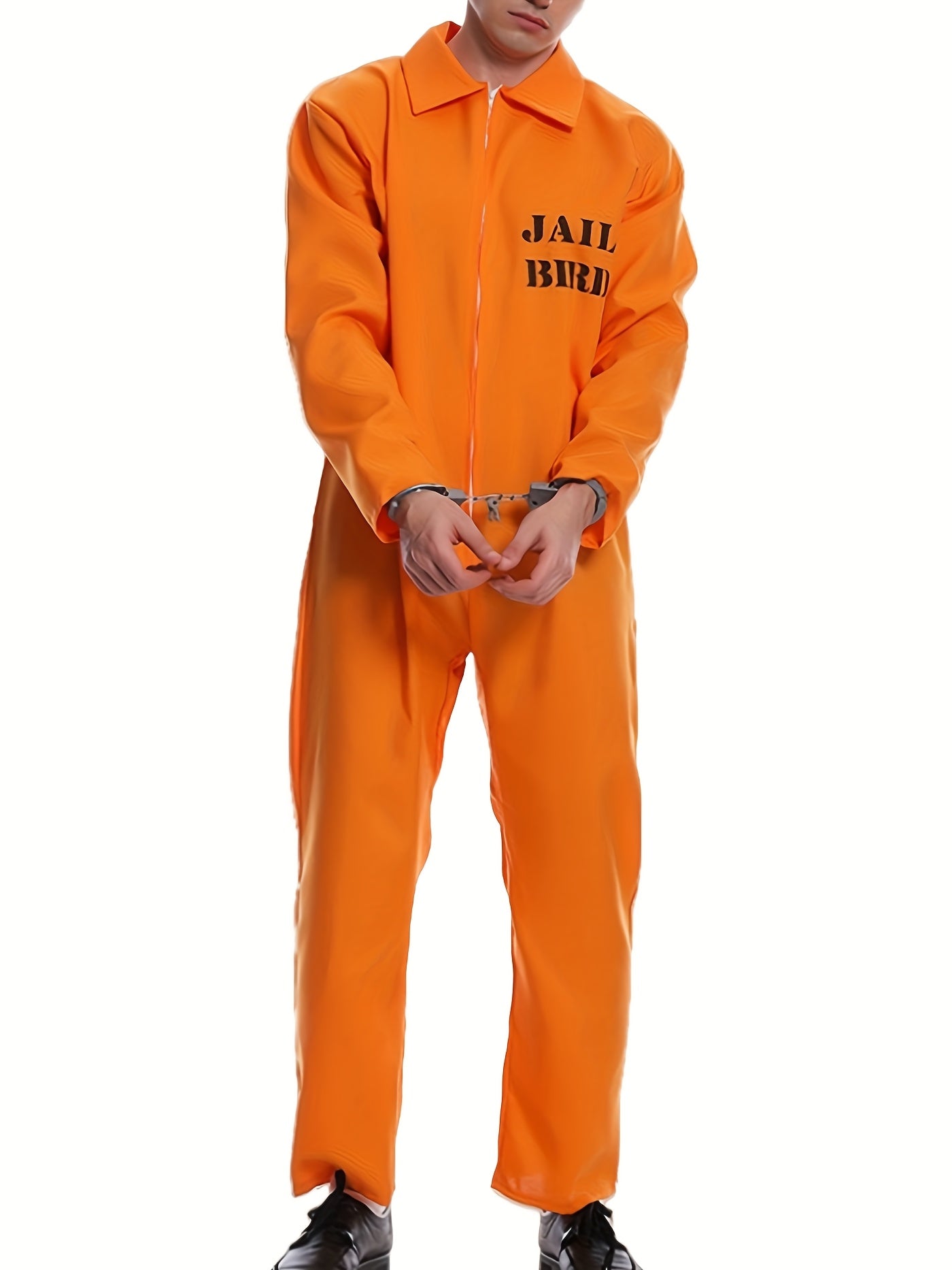 Halloween Prison Jumpsuit | Orange Zip-Front Costume