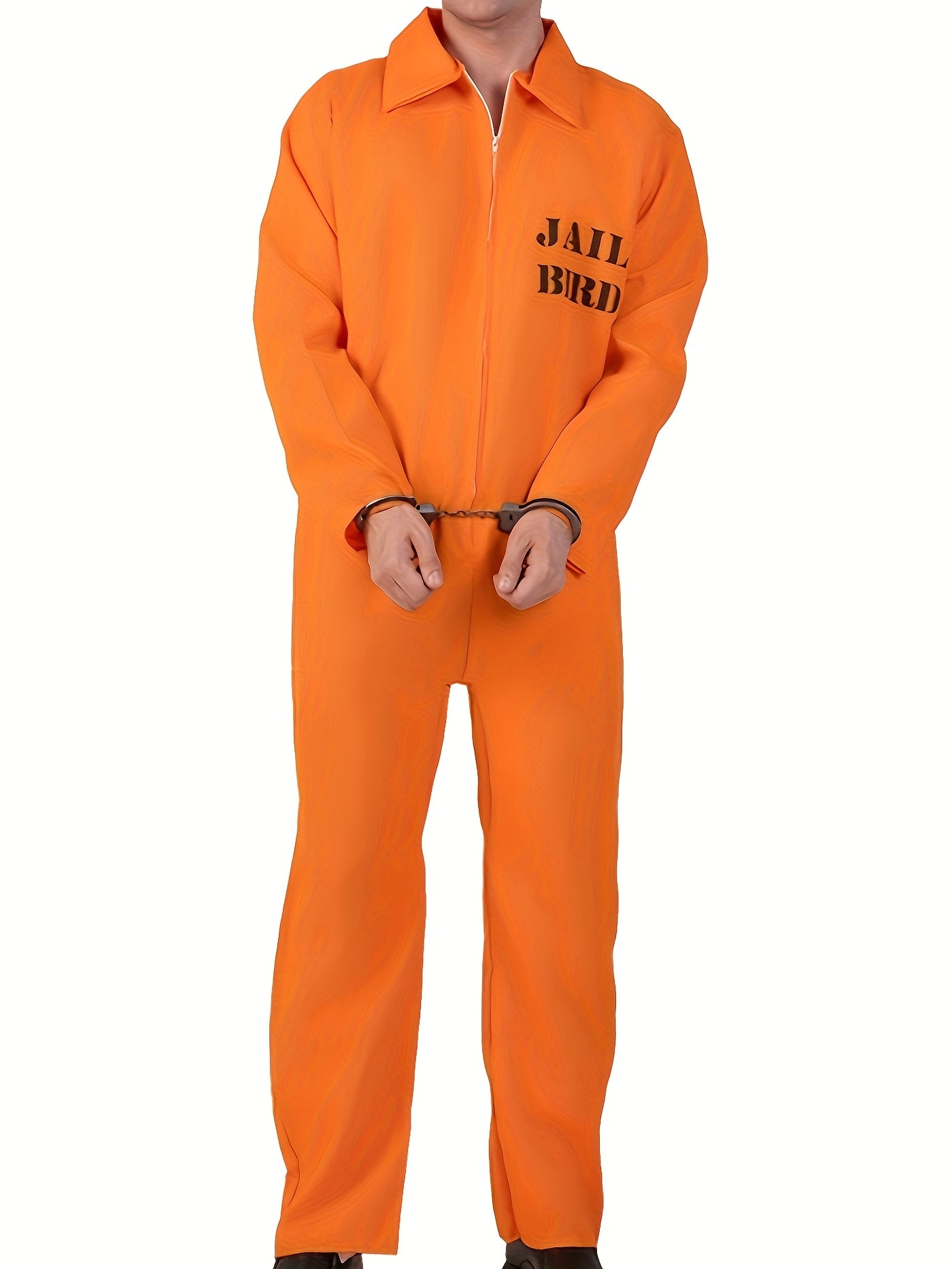 Halloween Prison Jumpsuit | Orange Zip-Front Costume