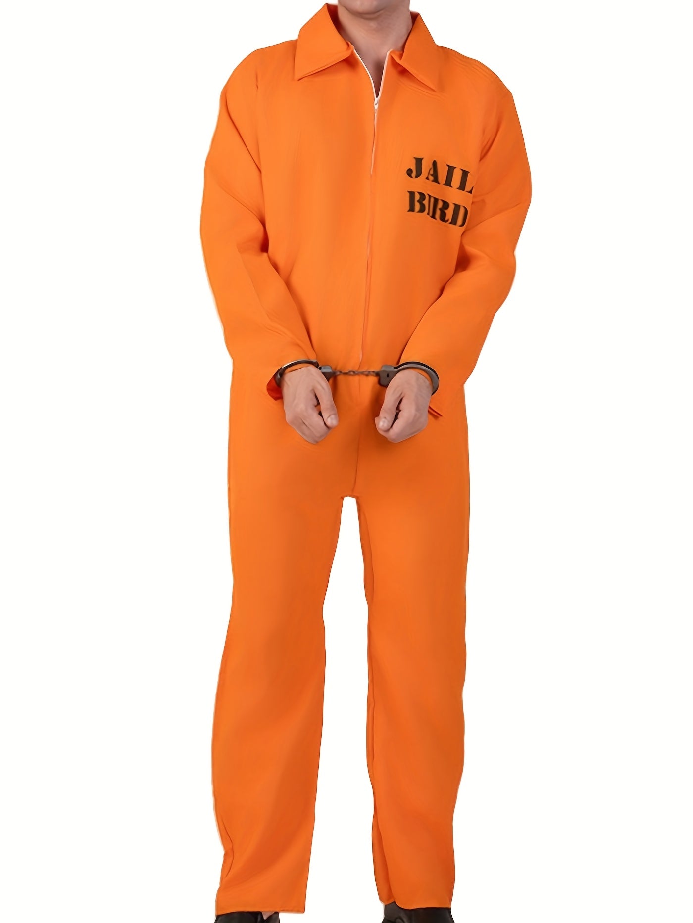 Halloween Prison Jumpsuit | Orange Zip-Front Costume