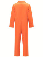 Halloween Prison Jumpsuit | Orange Zip-Front Costume