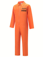 Halloween Prison Jumpsuit | Orange Zip-Front Costume