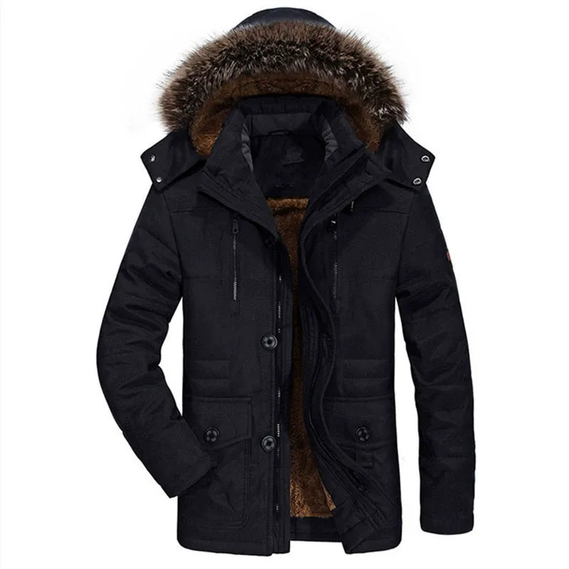Winter Men's Parka | Plush Lined Hooded Coat