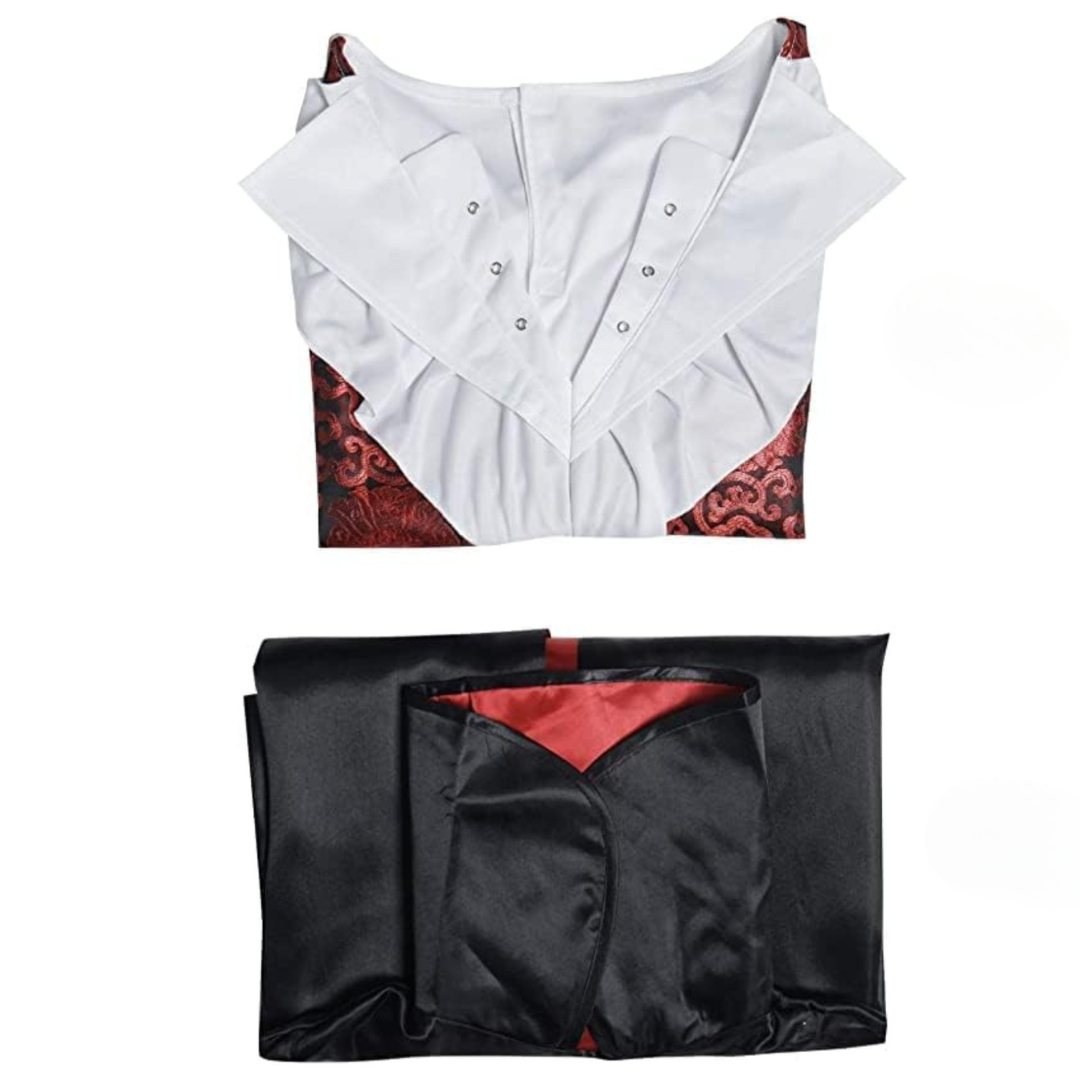 Gothic Vampire Costume | Embroidered Vest with Cape