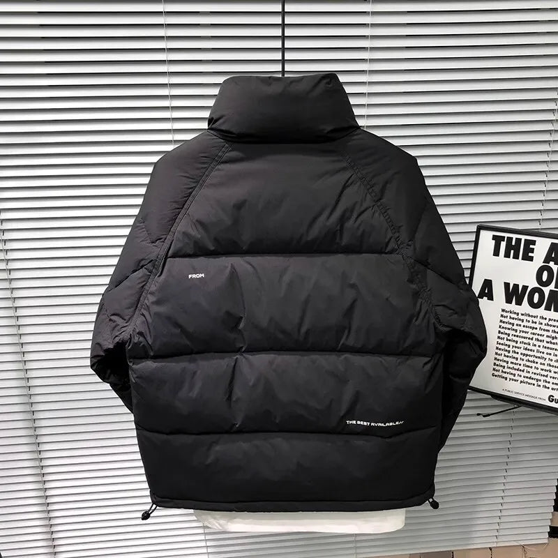 Winter Down Jacket | Quilted Puffer Coat With High Collar