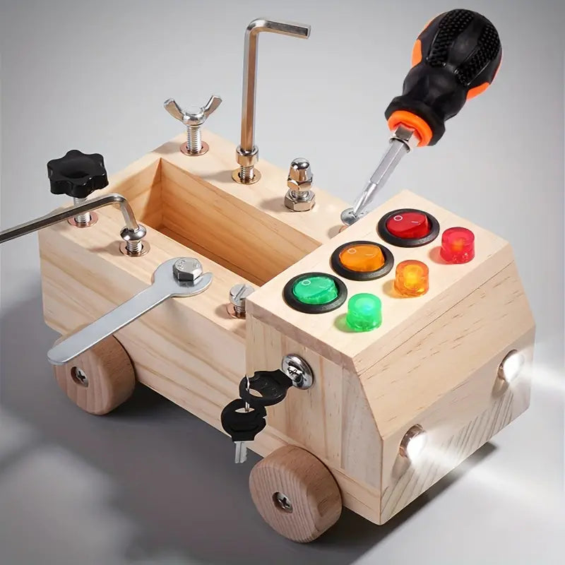 Montessori Activity Board | Wooden Traffic Light Learning Toy