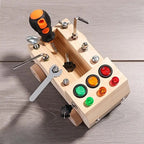 Montessori Activity Board | Wooden Traffic Light Learning Toy