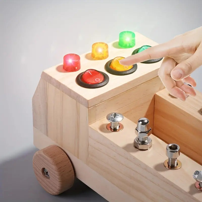 Montessori Activity Board | Wooden Traffic Light Learning Toy
