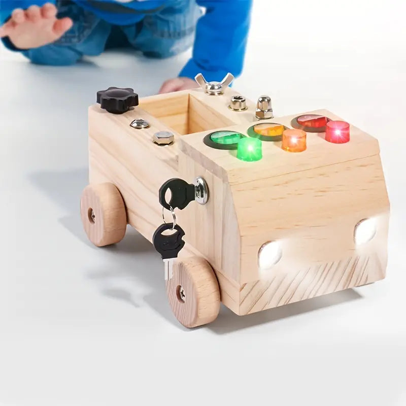 Montessori Activity Board | Wooden Traffic Light Learning Toy