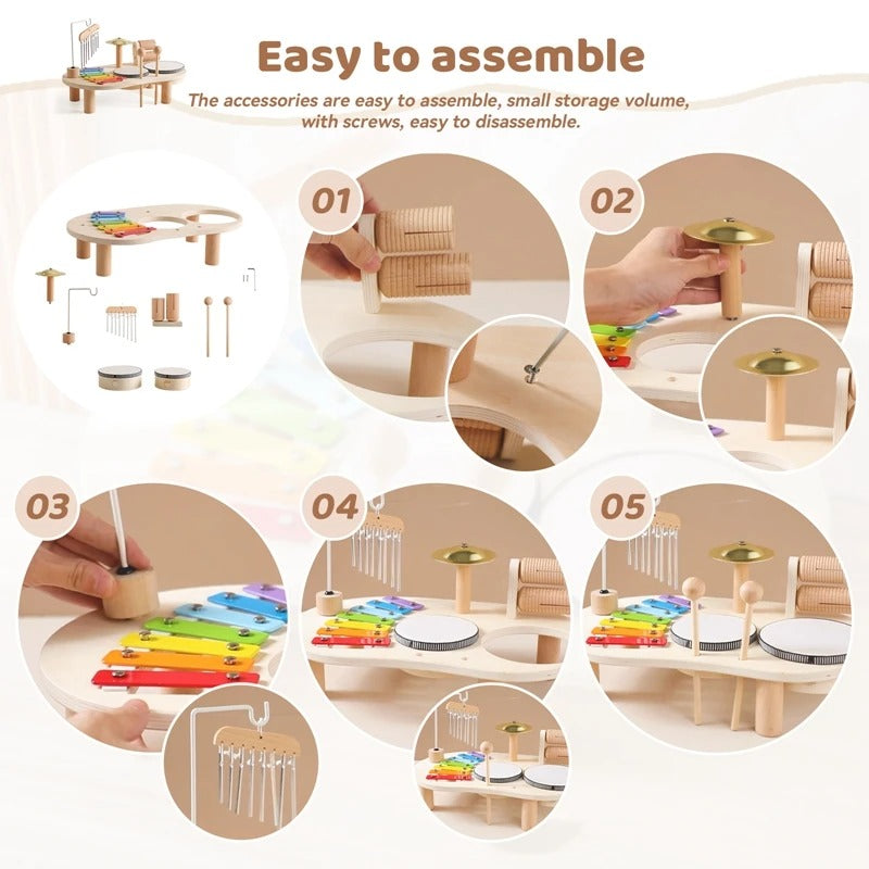 Wooden Musical Learning Set | Multi-Instrument Discovery Station