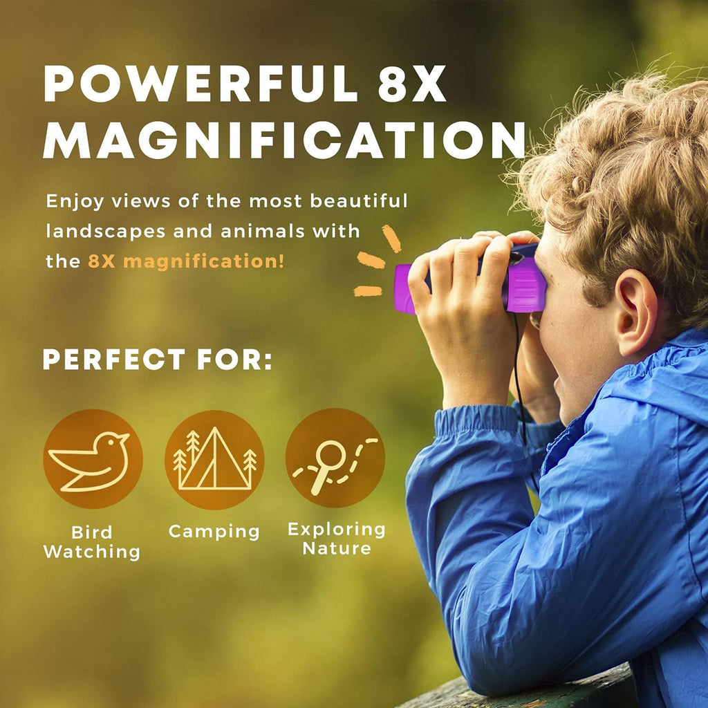 Kids Binoculars | 8x21 Compact Outdoor Adventure Set