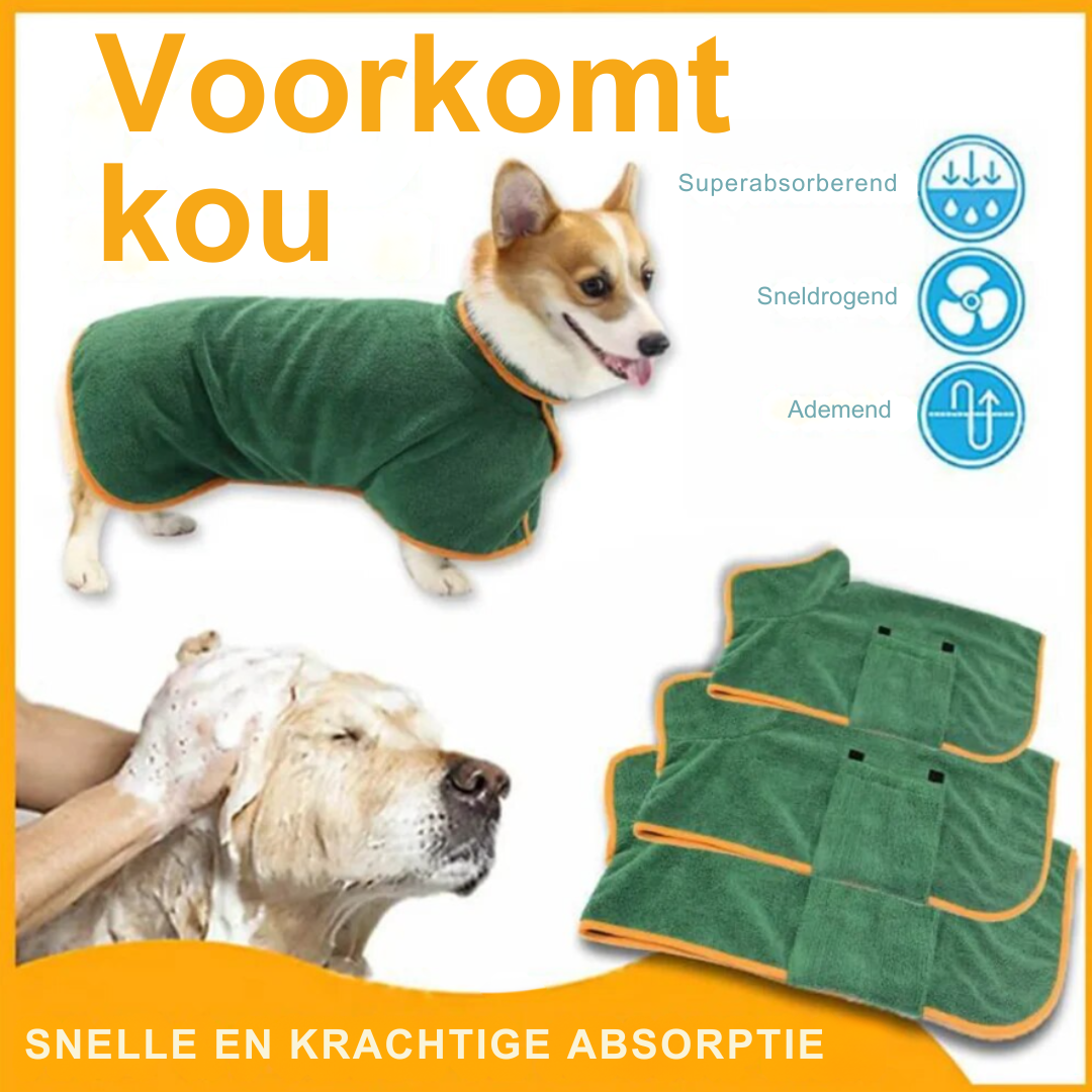 Dog Bathrobe | Fast-Drying Microfiber With Adjustable Fit