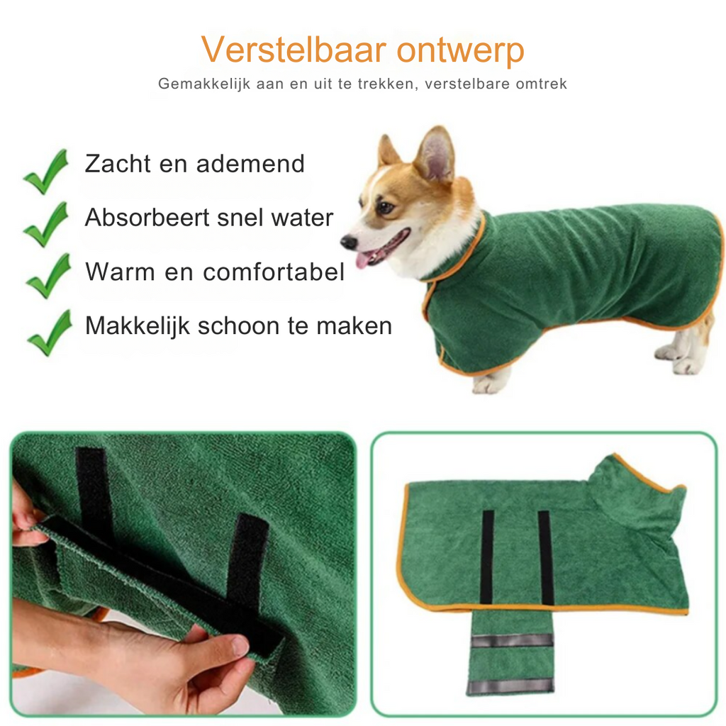 Dog Bathrobe | Fast-Drying Microfiber With Adjustable Fit
