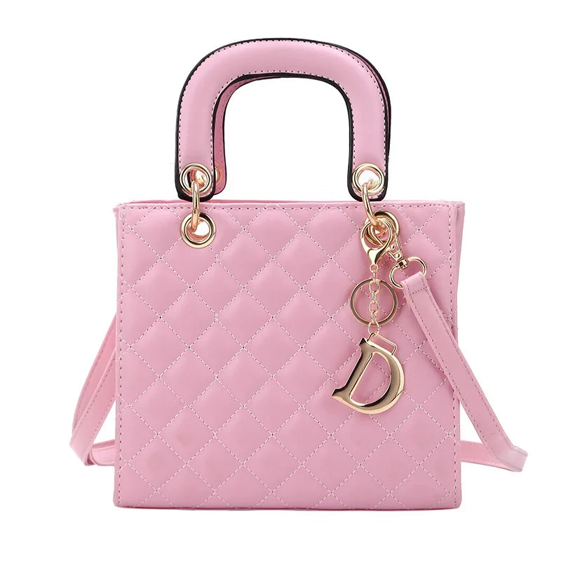 Quilted Chain Tote Bag | Diamond Pattern Leather Design
