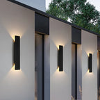 Modern Outdoor Wall Light | Black Aluminum Linear Sconce