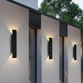 Modern Outdoor Wall Light | Black Aluminum Linear Sconce