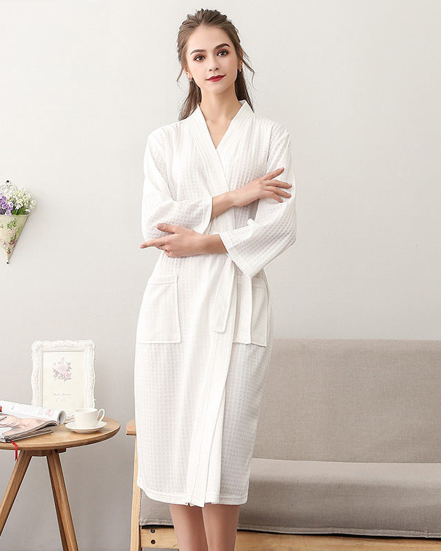 Waffle Spa Bath Robe | 100% Cotton Honeycomb Texture