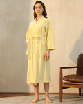 Bamboo Waffle Robe | Soft Yellow Spa Bathrobe