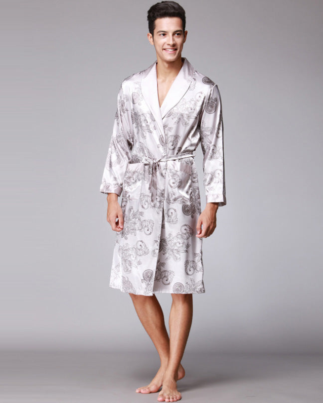 Luxury Silk Robe | Paisley Print Satin Kimono