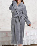 Plush Long Bathrobe | Soft Fleece Belted Design