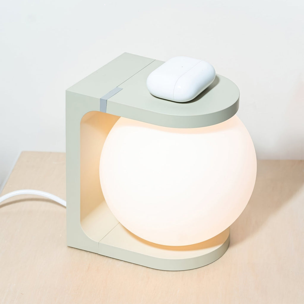 Modern Table Lamp | Wireless Charging Orb Design