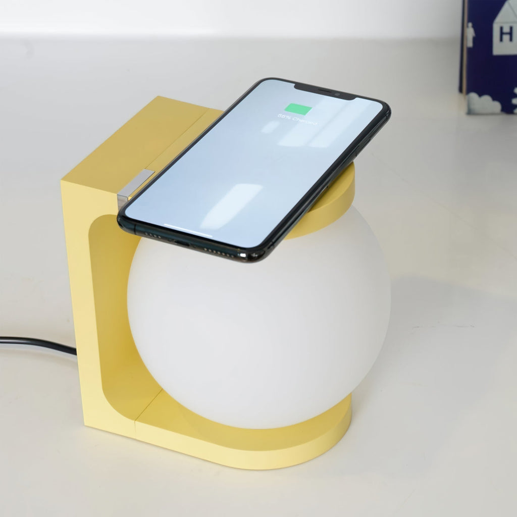 Modern Table Lamp | Wireless Charging Orb Design