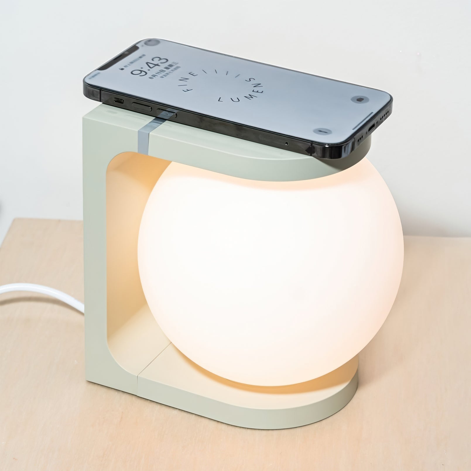 Modern Table Lamp | Wireless Charging Orb Design
