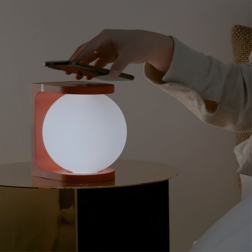 Modern Table Lamp | Wireless Charging Orb Design