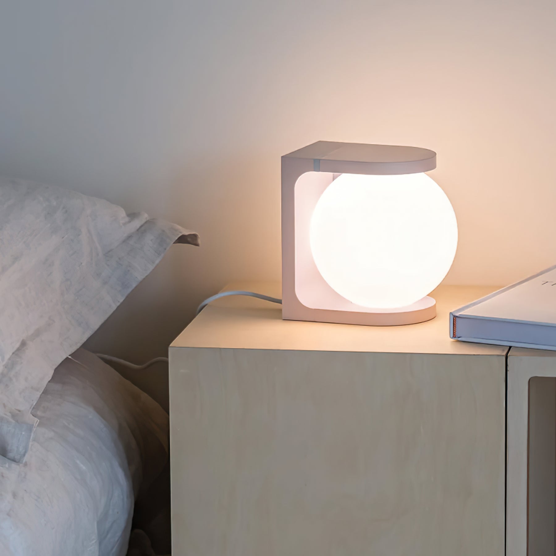 Modern Table Lamp | Wireless Charging Orb Design