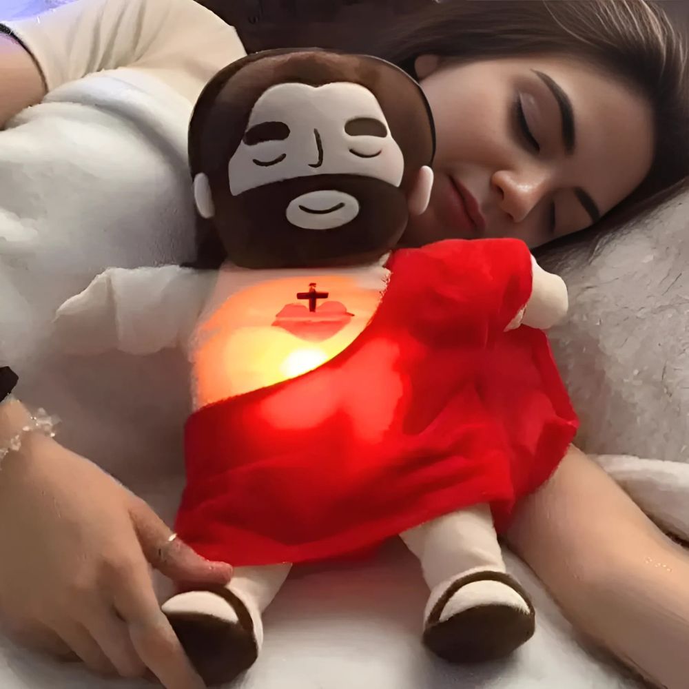 Interactive Breathing Plush Toy | Religious Sleep Aid with Light and Music