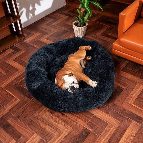 Plush Dog Bed | Round Orthopedic Design with Washable Cover