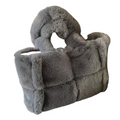Faux Fur Shoulder Bag | Plush Gray Winter Tote
