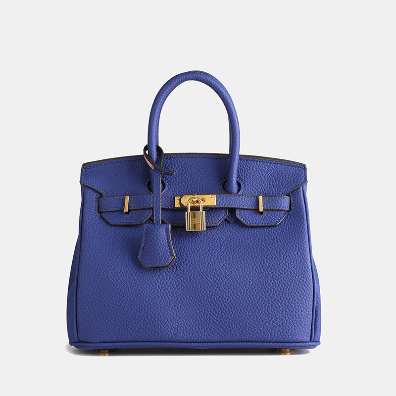 Classic Leather Tote Bag | Gold Hardware Lock Detail