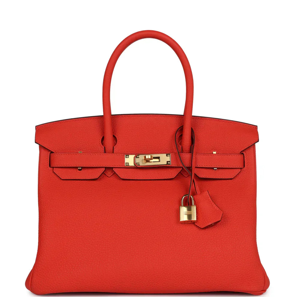Classic Leather Tote Bag | Gold Hardware Lock Detail