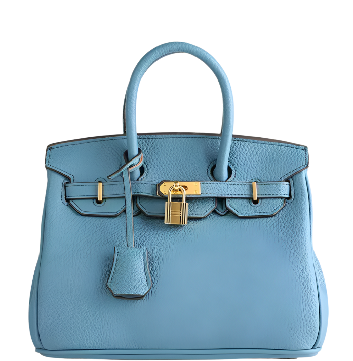 Classic Leather Tote Bag | Gold Hardware Lock Detail