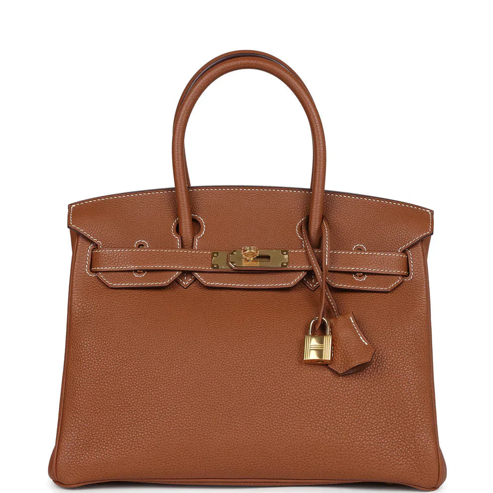 Classic Leather Tote Bag | Gold Hardware Lock Detail