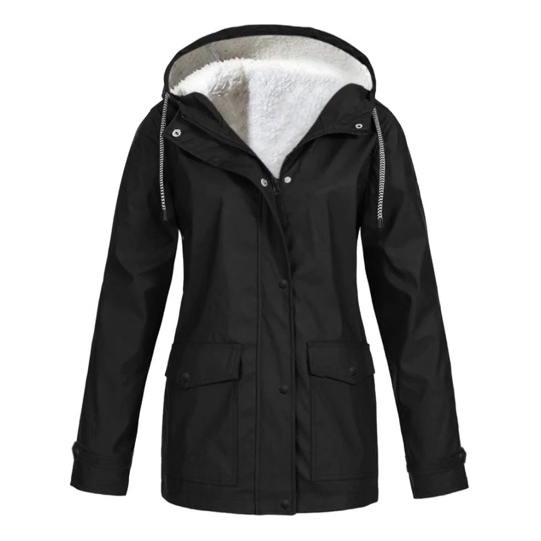 Waterproof Winter Jacket | Fleece Lined Hooded Raincoat