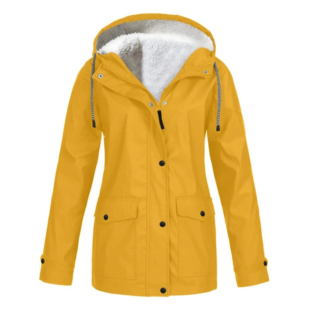 Waterproof Winter Jacket | Fleece Lined Hooded Raincoat