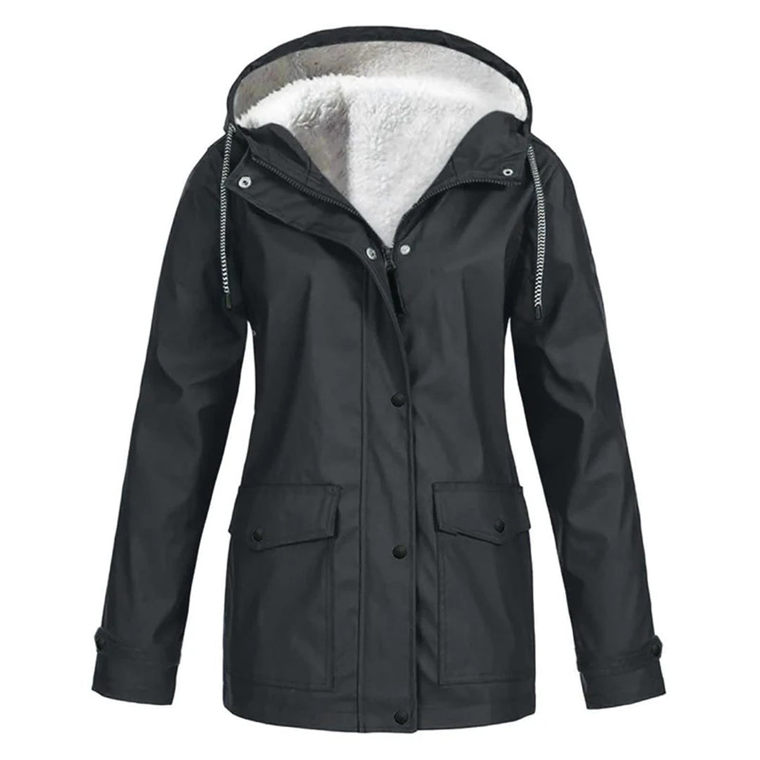 Waterproof Winter Jacket | Fleece Lined Hooded Raincoat
