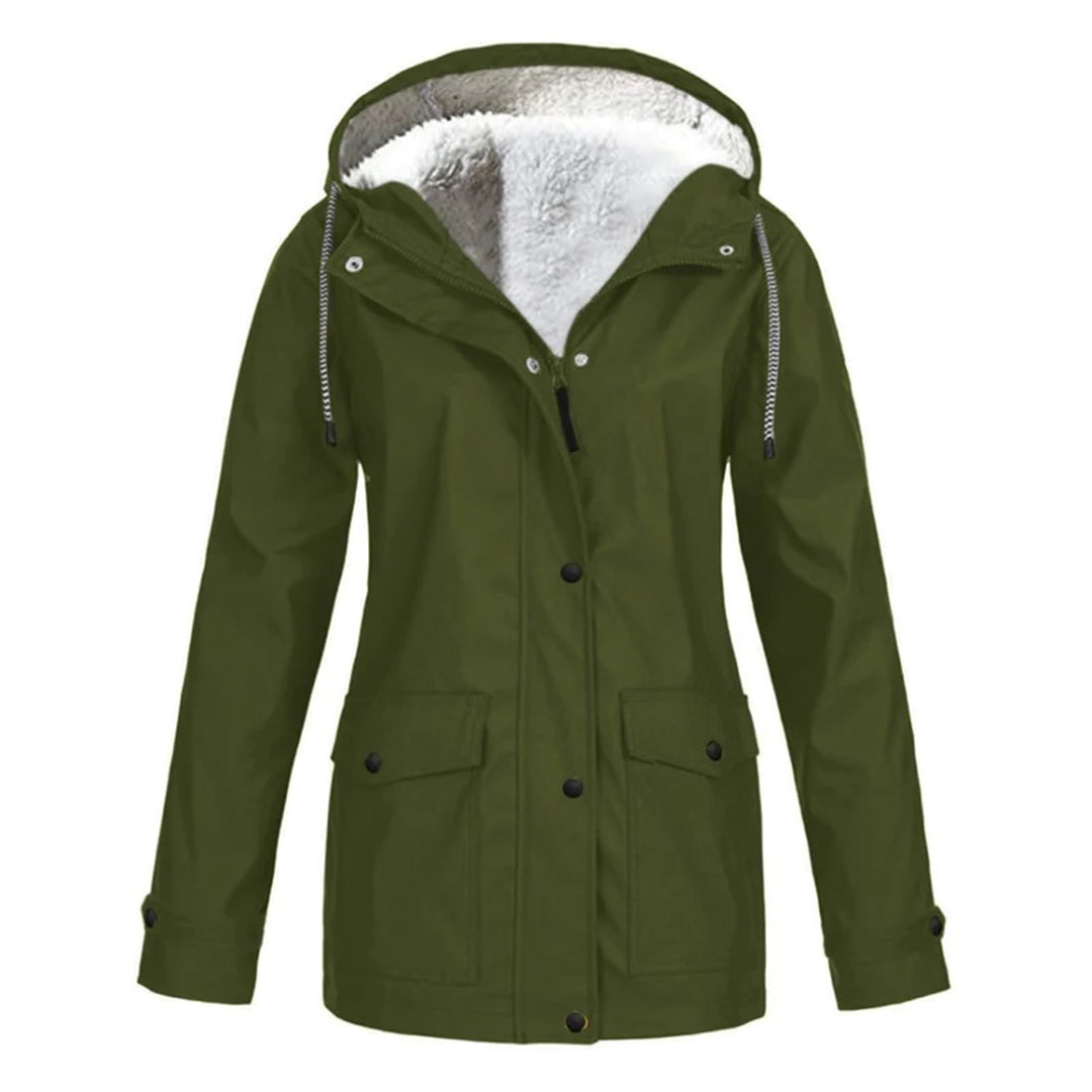 Waterproof Winter Jacket | Fleece Lined Hooded Raincoat