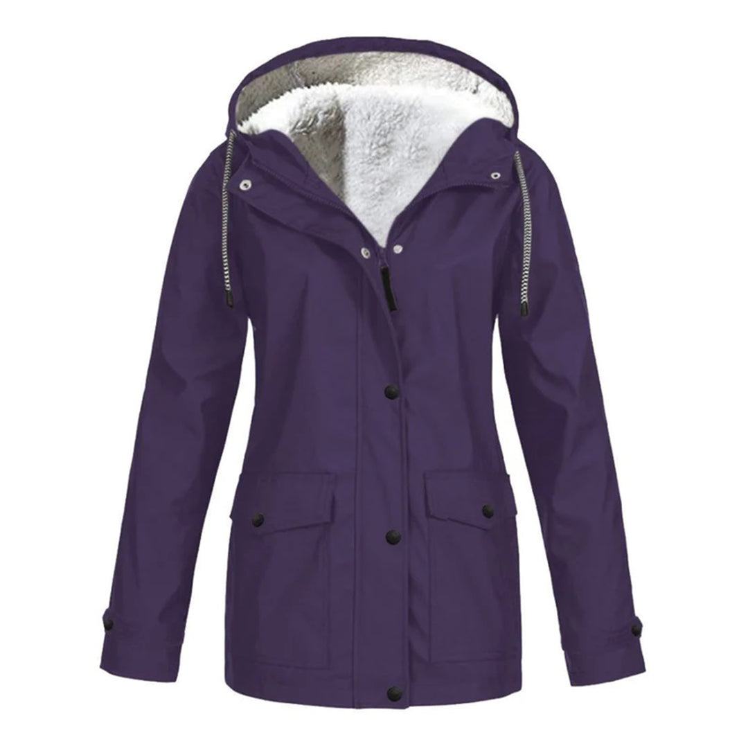 Waterproof Winter Jacket | Fleece Lined Hooded Raincoat