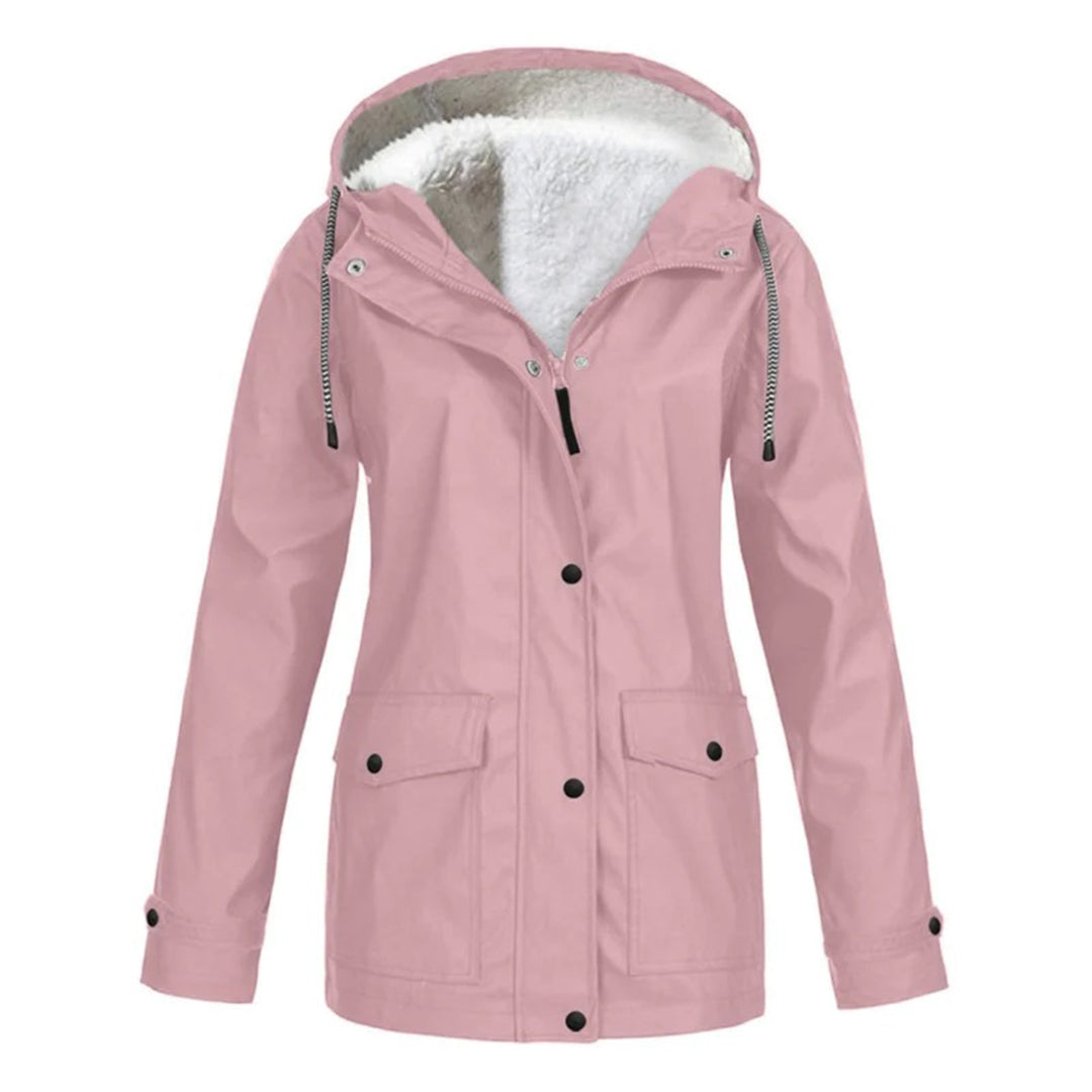 Waterproof Winter Jacket | Fleece Lined Hooded Raincoat