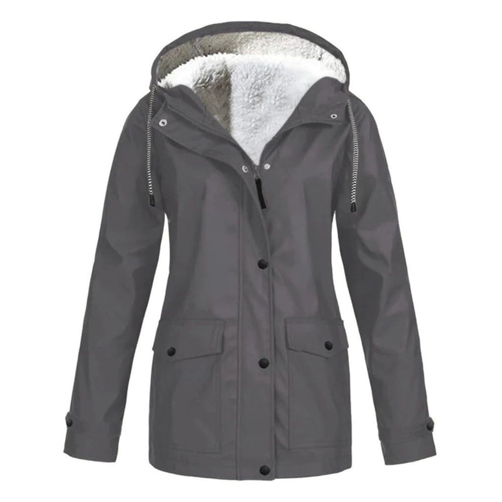 Waterproof Winter Jacket | Fleece Lined Hooded Raincoat