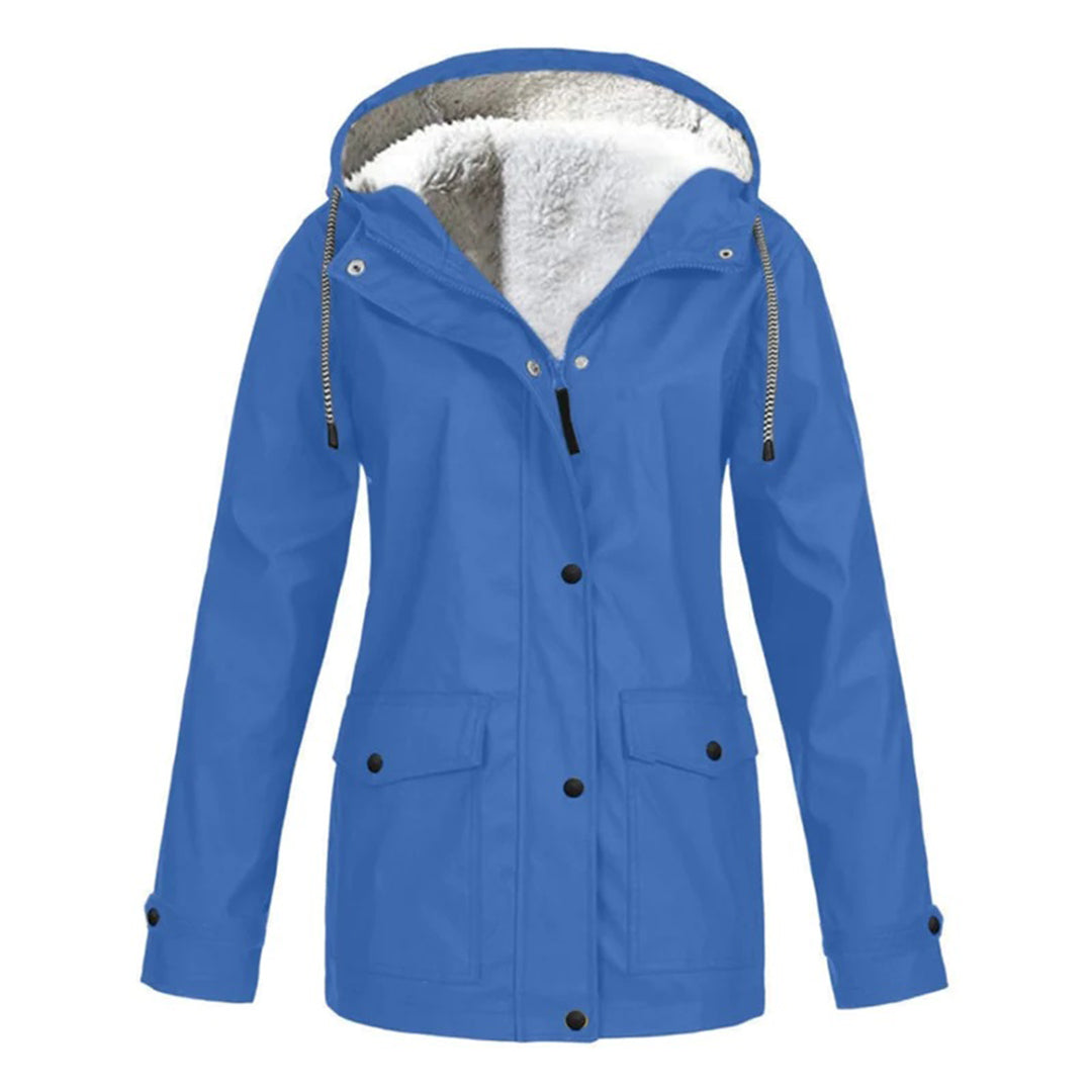 Waterproof Winter Jacket | Fleece Lined Hooded Raincoat