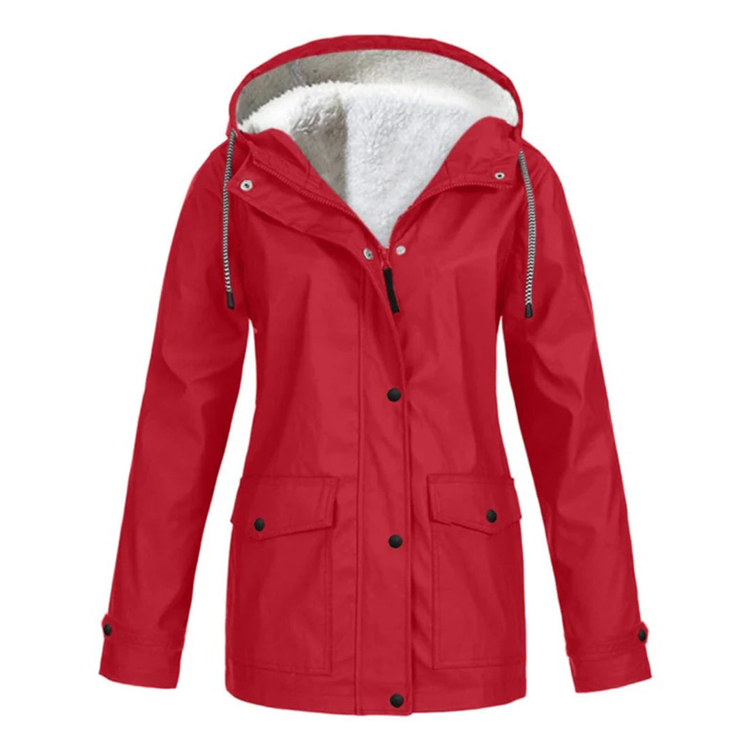 Waterproof Winter Jacket | Fleece Lined Hooded Raincoat
